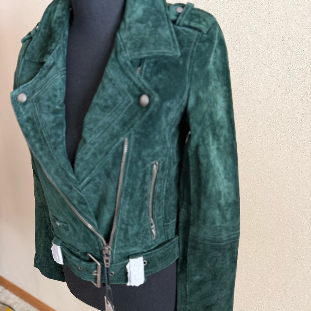 BLANKNYC Emerald Green Suede Moto Jacket NWT Leather Biker Belted XS - Picture 2 of 13